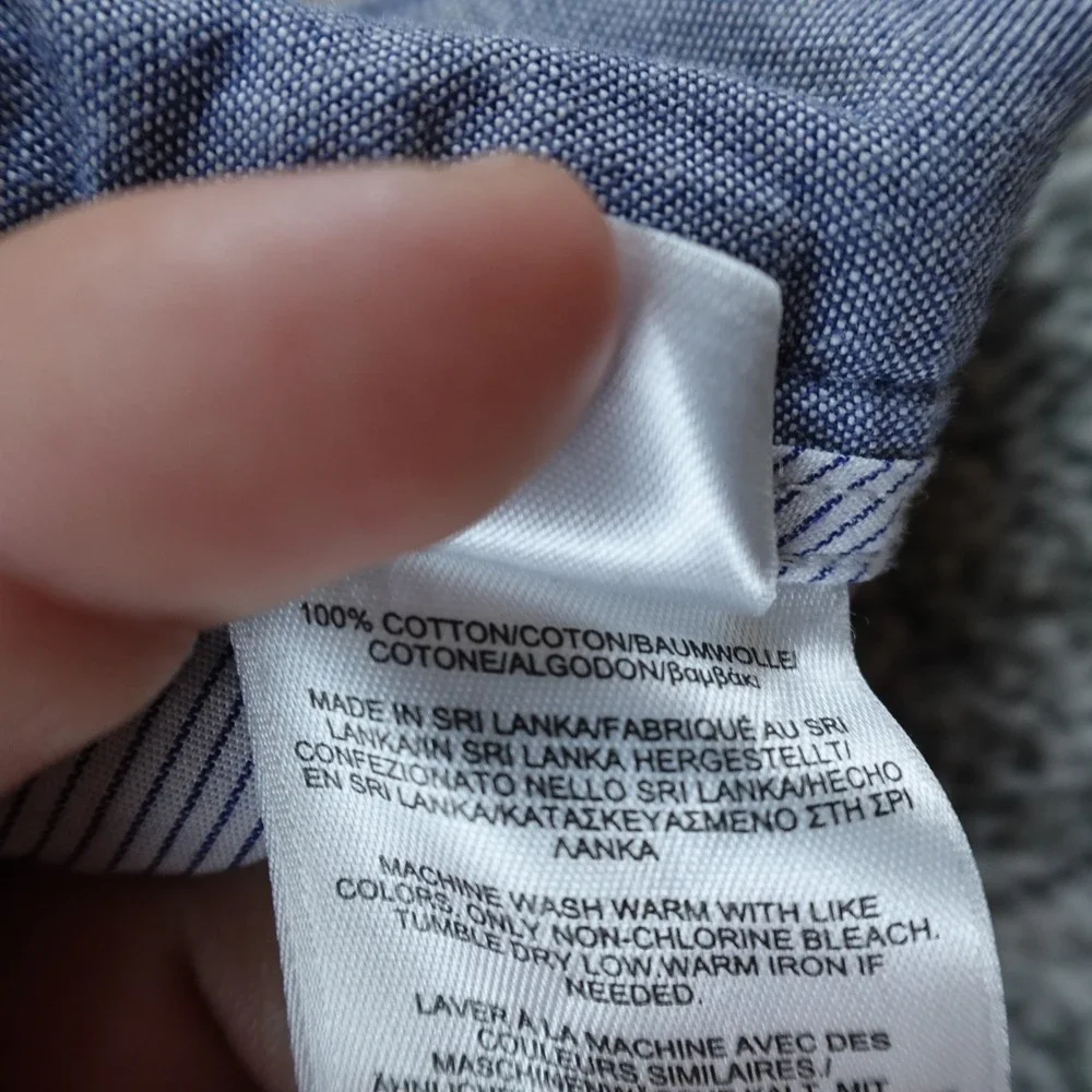Brooks Brothers Pants Mens 34X30 Blue Chambray Chino Trouser Flat Front Slim Fit